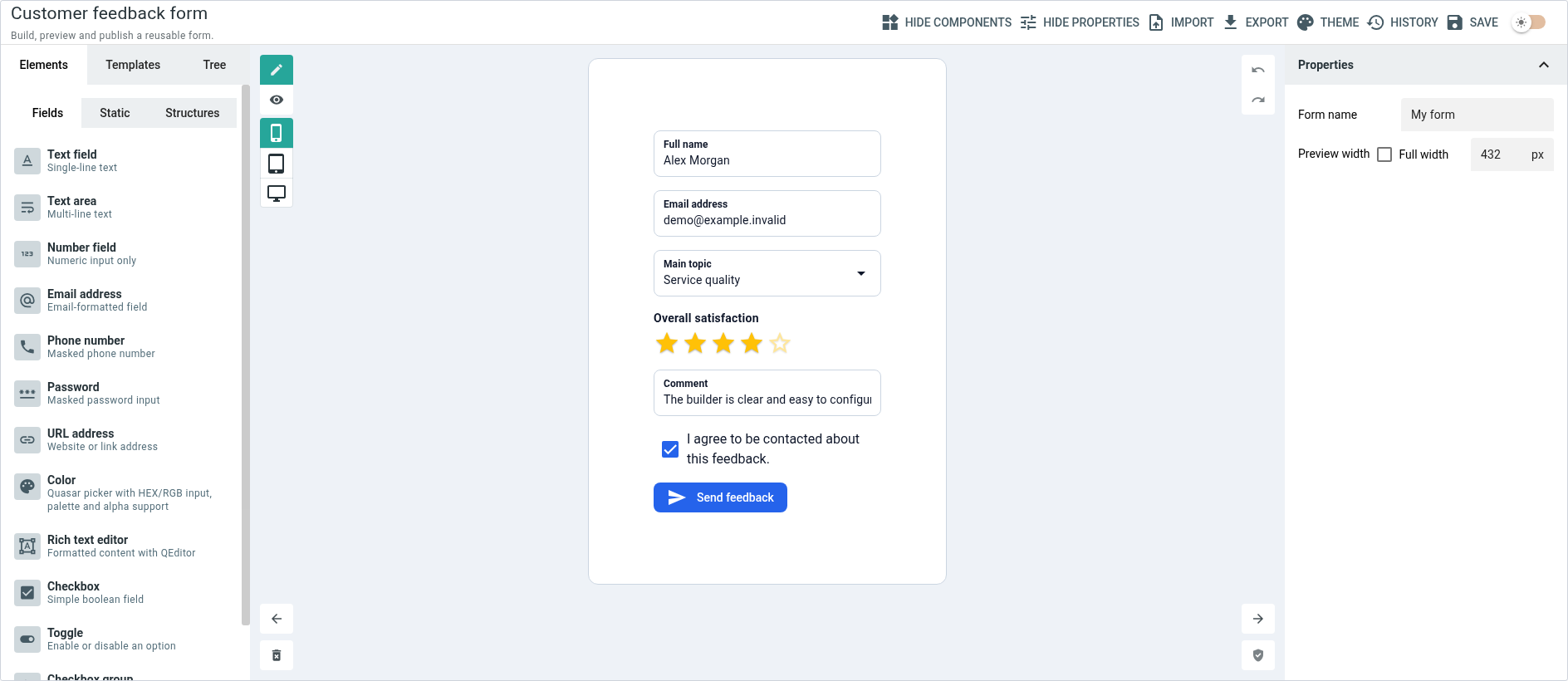 QForm Builder overview